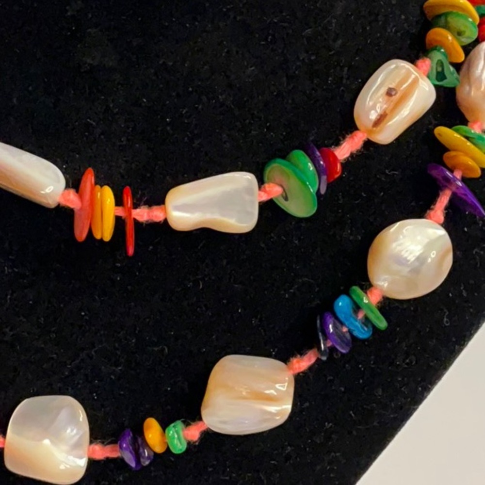 Free People X Ariana Ost “At The Market” Necklace ~ Neon Yellow/Orange; NWT - Picture 7 of 16